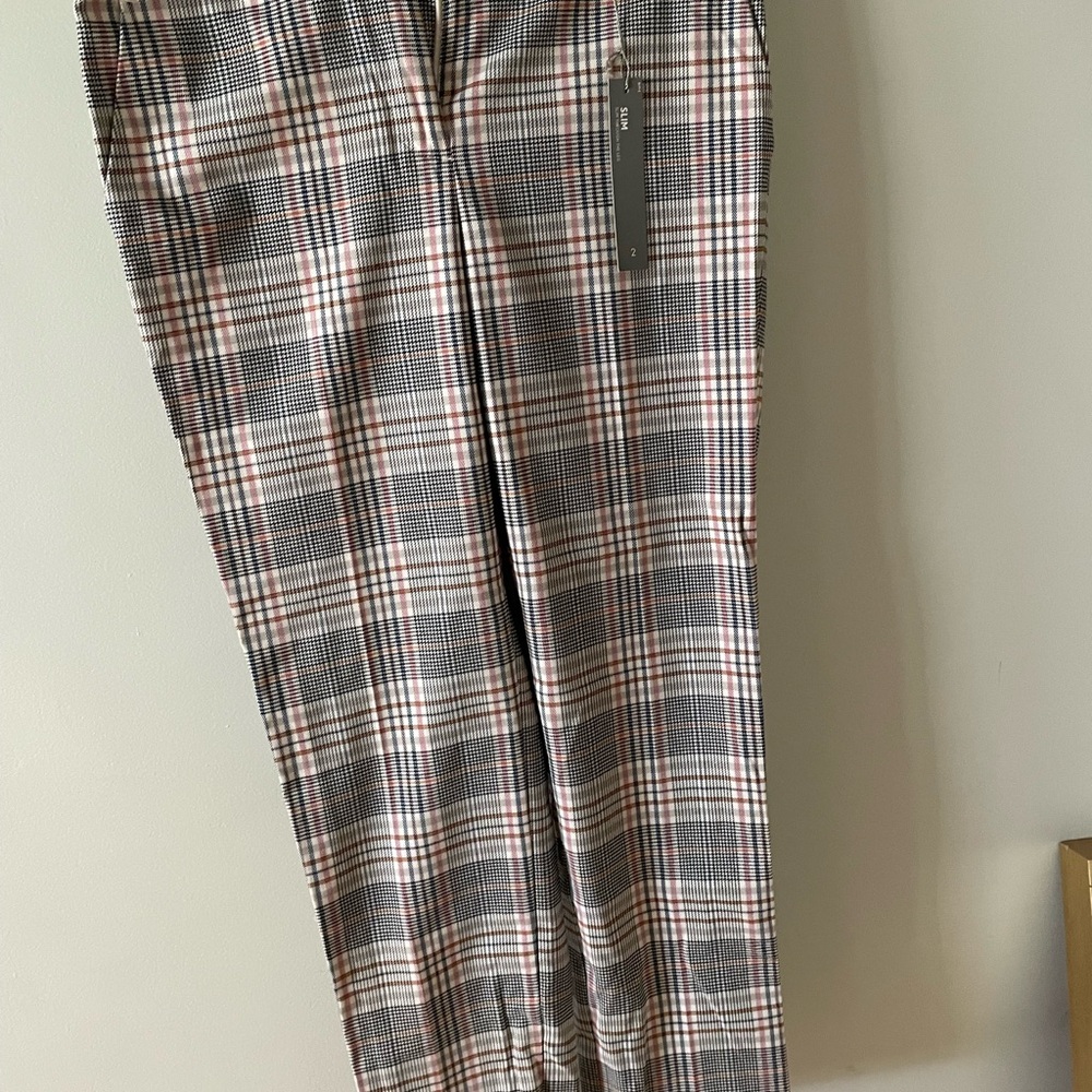 Gray and Red Dress Pants